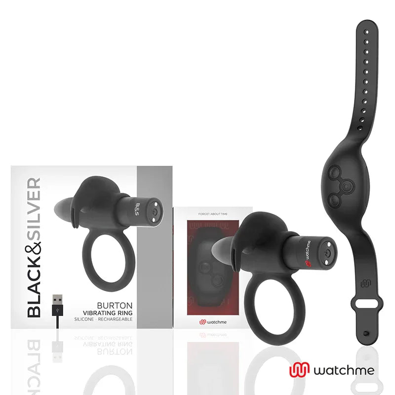 BLACK&SILVER - COCKRING VIBRANT BURTON TÉLÉCOMMANDE - Incandessens