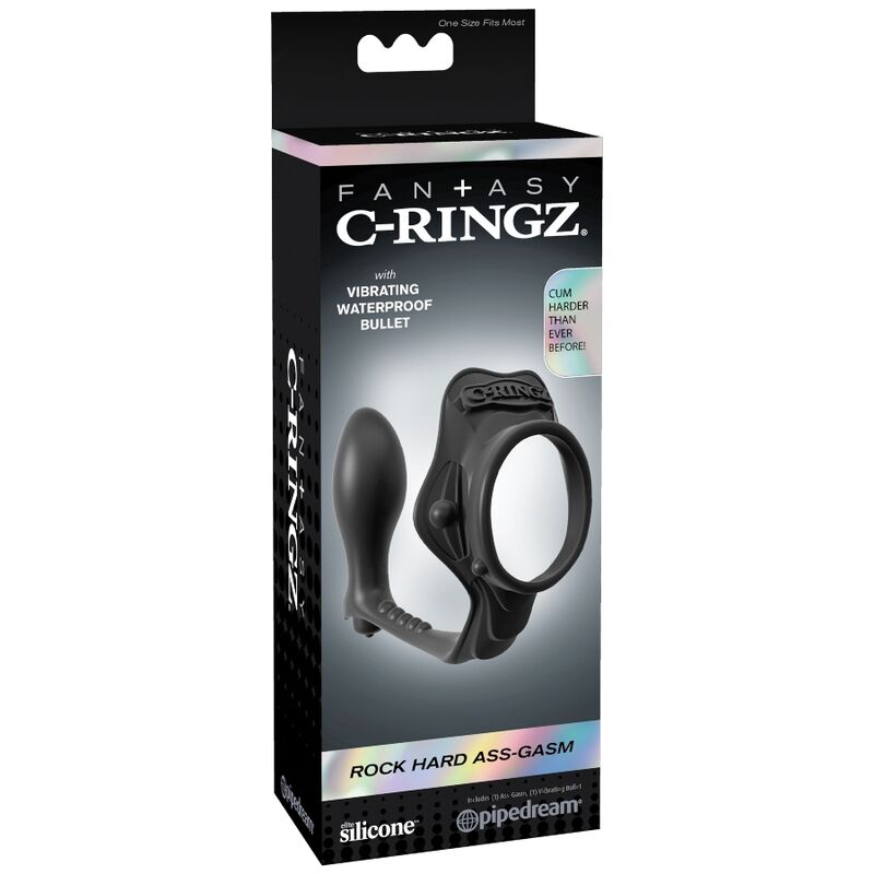 FANTASY C-RINGZ - ROCK HARD ANNEAU PÉNIEN AVEC PLUG PROSTATIQUE