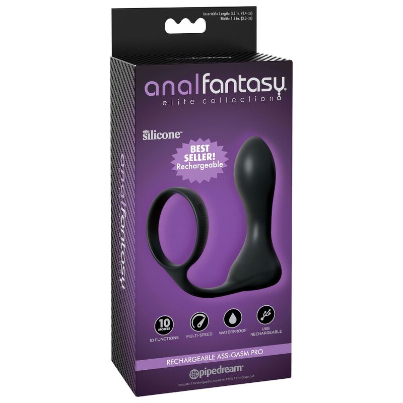 ANAL FANTASY ELITE COLLECTION - PLUG COCKRING RECHARGEABLE ASS-GASM PRO