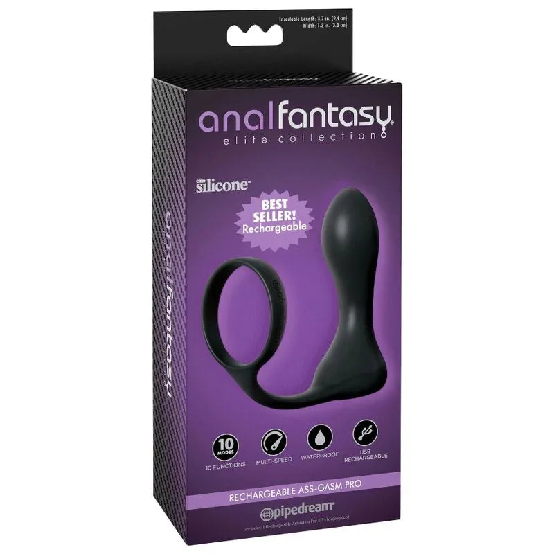 ANAL FANTASY ELITE COLLECTION - PLUG COCKRING RECHARGEABLE ASS-GASM PRO - Incandessens