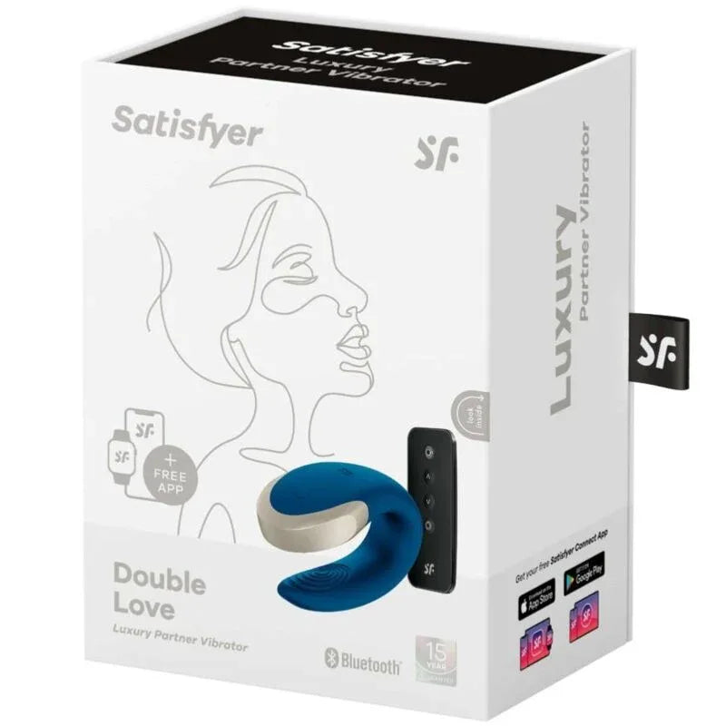 SATISFYER - VIBRATEUR DOUBLE LOVE LUXURY PARTNER BLEU - Incandessens
