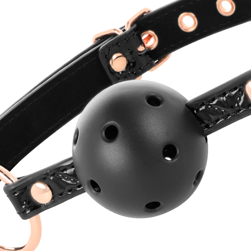 BEGME BLACK EDITION - BÂILLON BALL GAG CUIR VÉGÉTALIEN BDSM