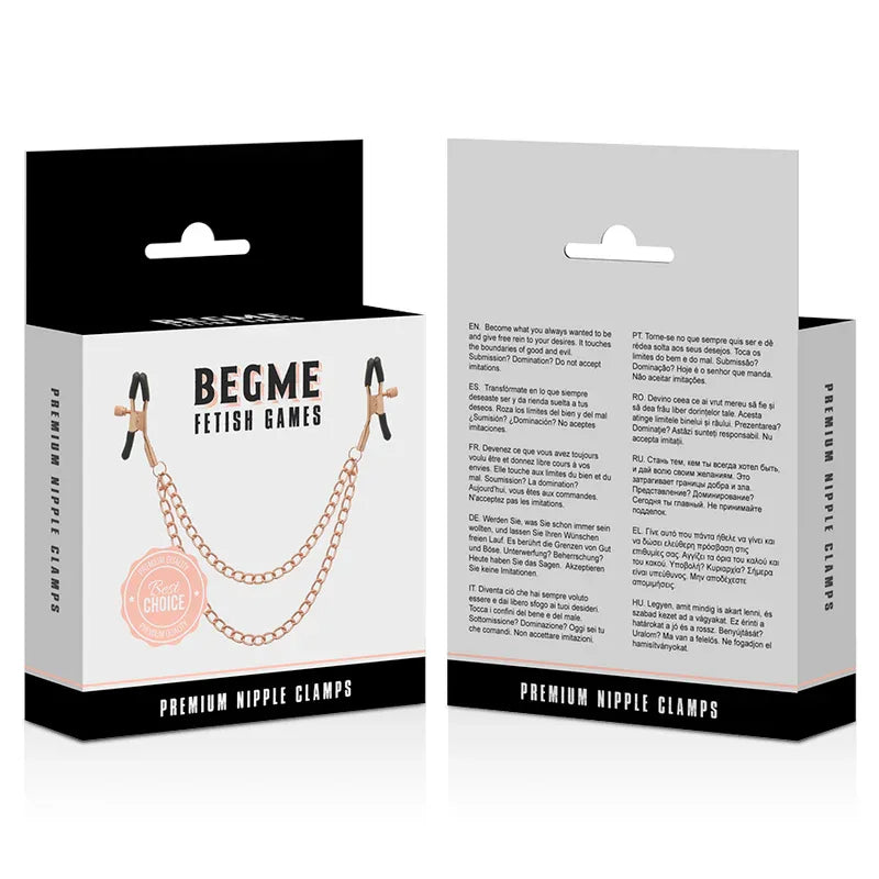 BEGME - BLACK EDITION PREMIUM PINCES À TÉTONS AVEC CHAÎNE - Incandessens