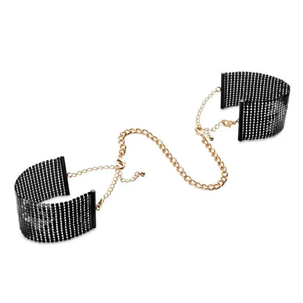 BIJOUX - DÉSIR MÉTALLIQUE MENOTTES EN MAILLE MÉTAL NOIR - Incandessens