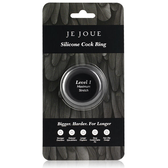 JE JOUE - ANNEAU COCKRING EN SILICONE EXTENSION MAXIMALE NOIR