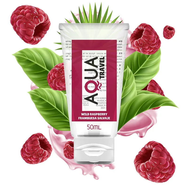 AQUA TRAVEL - LUBRIFIANT A BASE D''EAU SAVEUR FRAMBOISE SAUVAGE - 50 ML - Incandessens