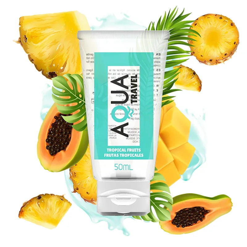 AQUA TRAVEL - SAVEUR LUBRIFIANT A BASE D''EAU FRUITS TROPICAUX - 50 ML - Incandessens