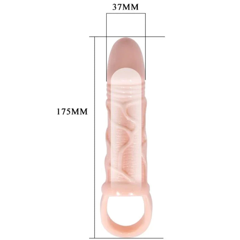 BAILE - GAINE DEXTENSION DE PÉNIS AVEC SANGLE POUR TESTICULES 13,5 CM - Incandessens