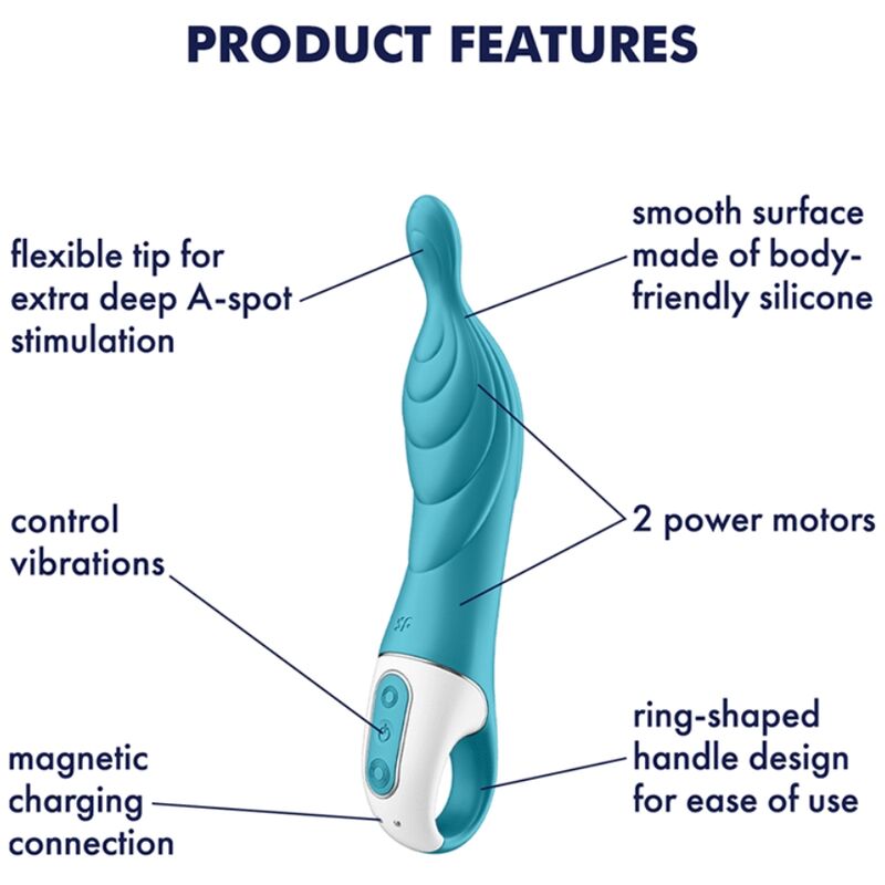 SATISFYER - STIMULATEUR AMAZING 2 ASPOT TURQUOISE