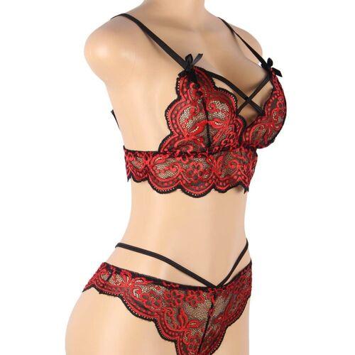 SUBBLIME - SET ENSEMBLE SEXY 2 PIÈCES ROUGE/NOIR - Incandessens
