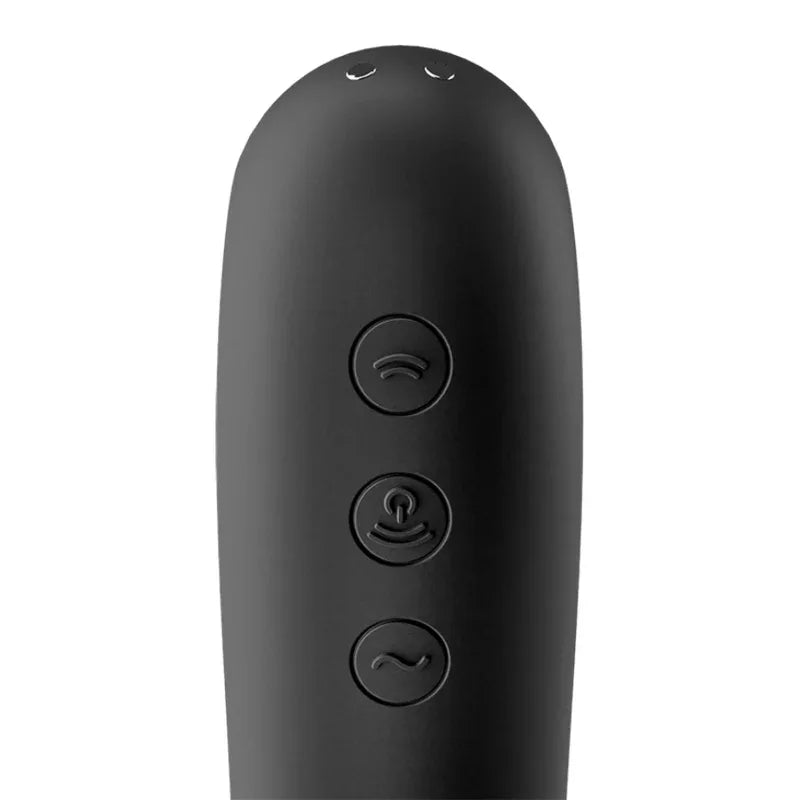 SATISFYER - VIBRATEUR DUAL KISS AIR PULSE NOIR - Incandessens