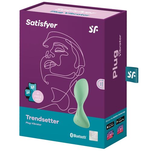 SATISFYER - PLUG VIBRANT TRENDSETTER NOIR OU VERT