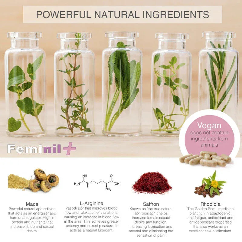 500 COSMETICS - FEMINIL+ AMÉLIORATION DE LA LIBIDO SEXUELLE FÉMININE - 30 CAPSULES - Incandessens