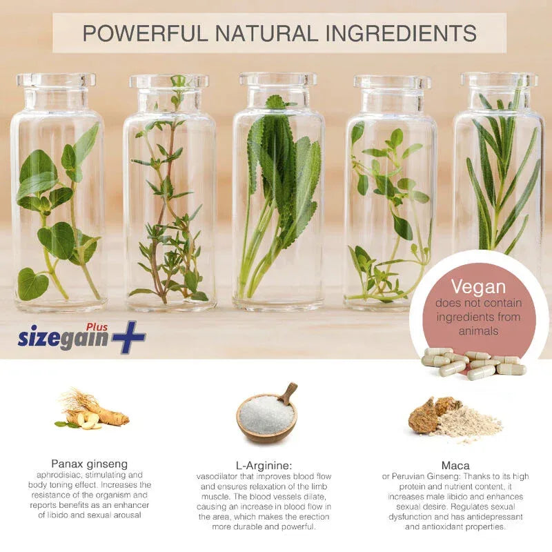 500 COSMETICS - PILULES SIZEGAIN PLUS POUR AGRANDIR LE PÉNIS - Incandessens