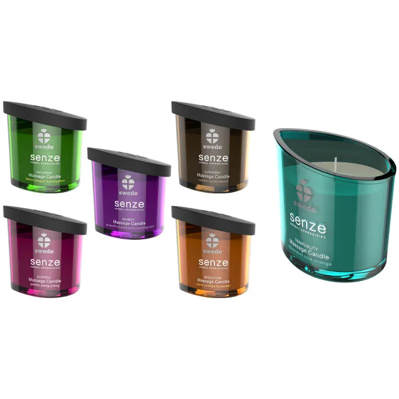 SWEDE - BOUGIE DE MASSAGE SÉDUCTION SENZE - GIROFLE, ORANGE, LAVANDE - Incandessens