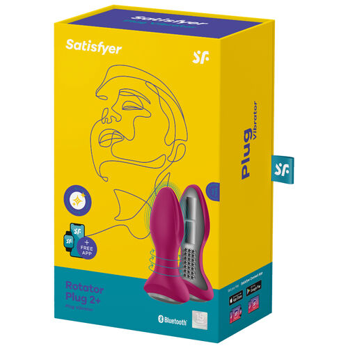 SATISFYER - ROTATOR PLUG 2+ VIBROMASSEUR ANAL CONNECTÉ APPLICATION