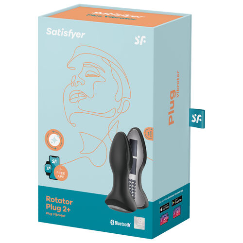 SATISFYER - ROTATOR PLUG 2+ VIBROMASSEUR ANAL CONNECTÉ APPLICATION
