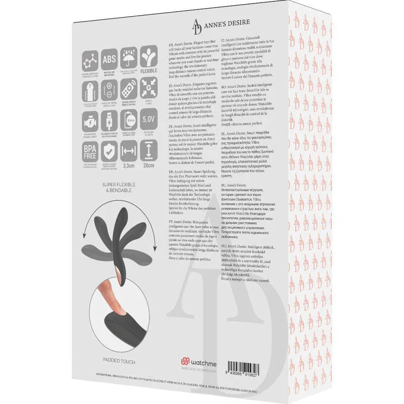 ANNE'S DESIRE - VIBROMASSEUR CURVE CONNECTE TECHNOLOGIE WATCHME NOIR/OR - Incandessens