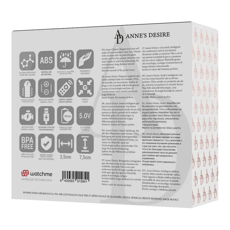 ANNE’S DESIRE – ŒUF VIBROMASSEUR LUXE CONNECTE WATCHME NOIR/OR - Incandessens