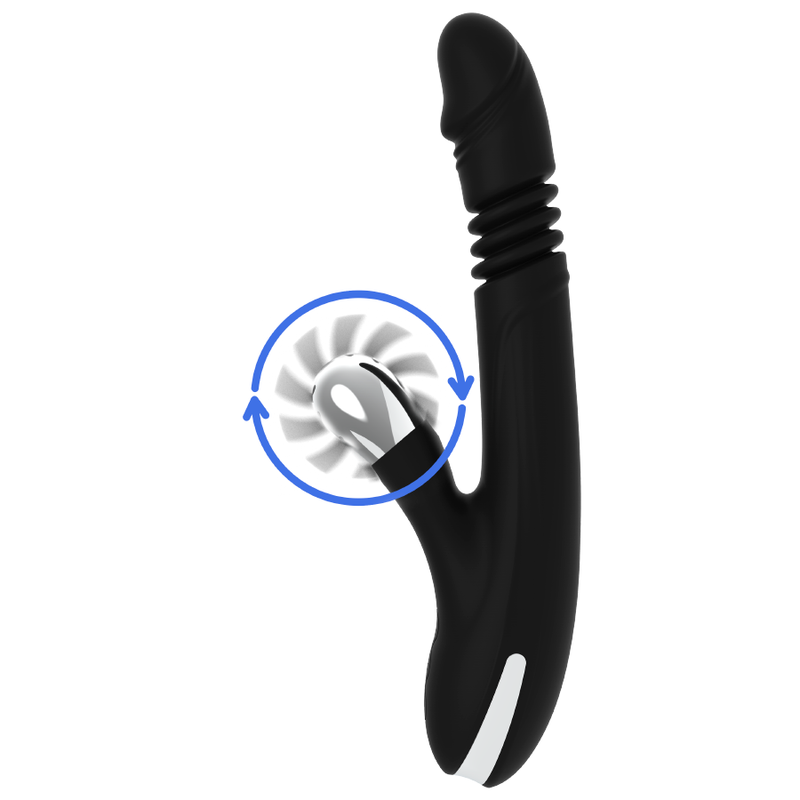 BLACK&SILVER - VIBROMASSEUR REED UP AND DOWN VIBE EN SILICONE
