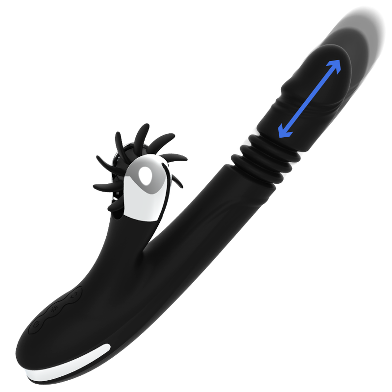 BLACK&SILVER - VIBROMASSEUR REED UP AND DOWN VIBE EN SILICONE