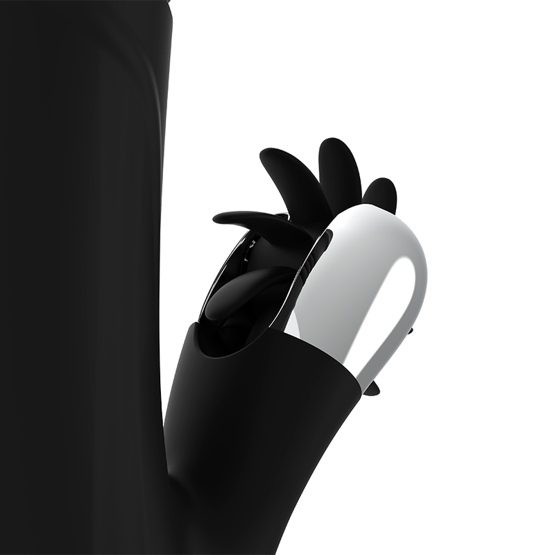 BLACK&SILVER - VIBROMASSEUR REED UP AND DOWN VIBE EN SILICONE
