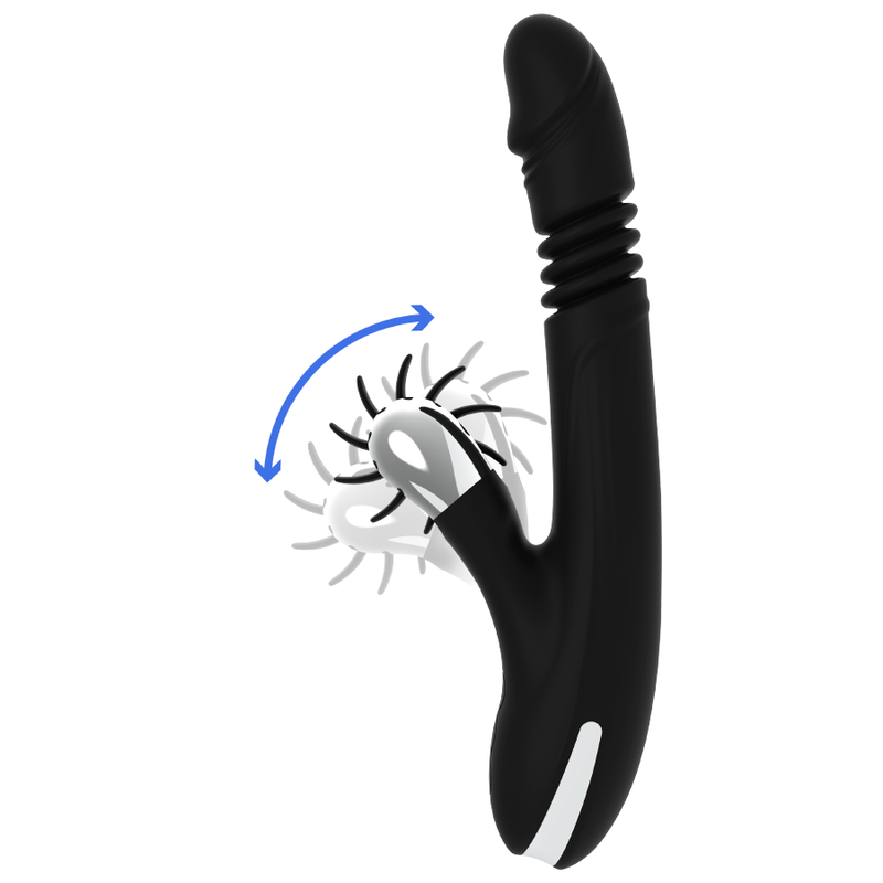BLACK&SILVER - VIBROMASSEUR REED UP AND DOWN VIBE EN SILICONE
