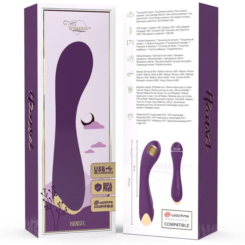 TREASURE - HANSEL G-SPOT VIBRATEUR WATCHME TECHNOLOGIE SANS FIL COMPATIBLE - Incandessens