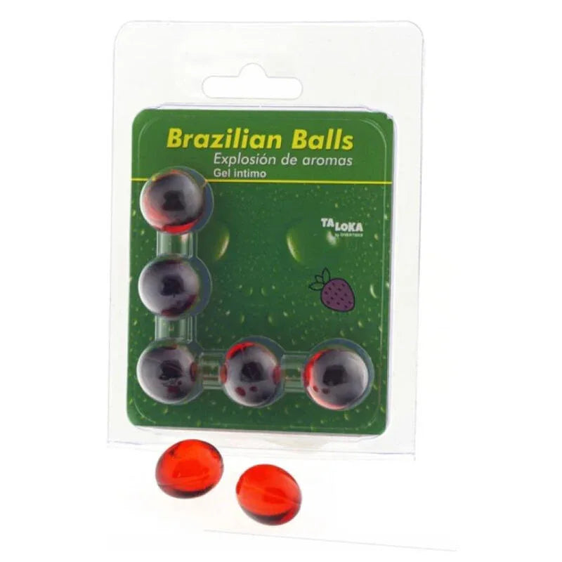 TALOKA - 5 BOULES BRÉSILIENNES GEL INTIME FRAISE - Incandessens