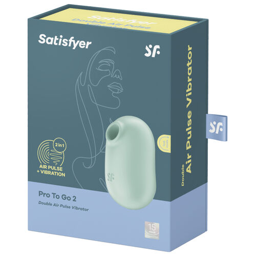 SATISFYER - STIMULATEUR ET VIBRATEUR DOUBLE AIR PULSE PRO TO GO 2