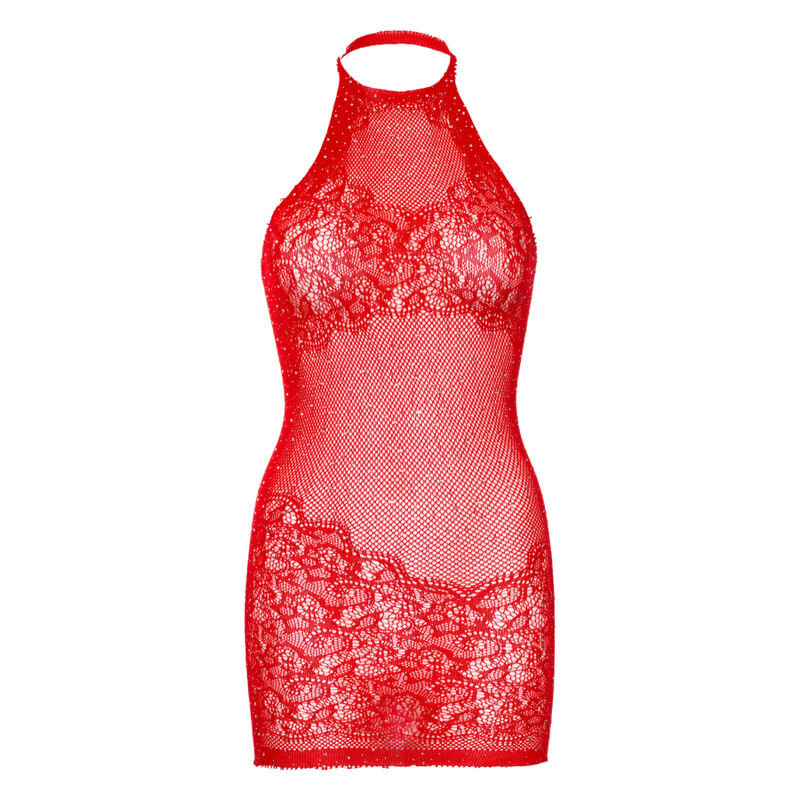 LEG AVENUE - RHINESTONE HALTER MINI ROBE TAILLE UNIQUE