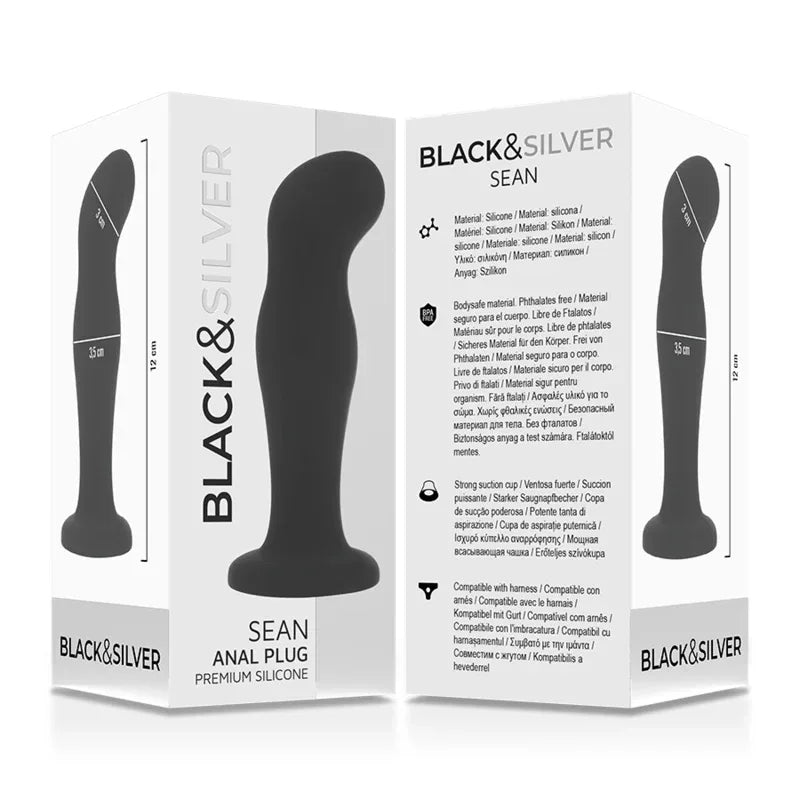 BLACK&SILVER - SEAN PLUG ANAL PREMIUM SILICONE NOIR - Incandessens