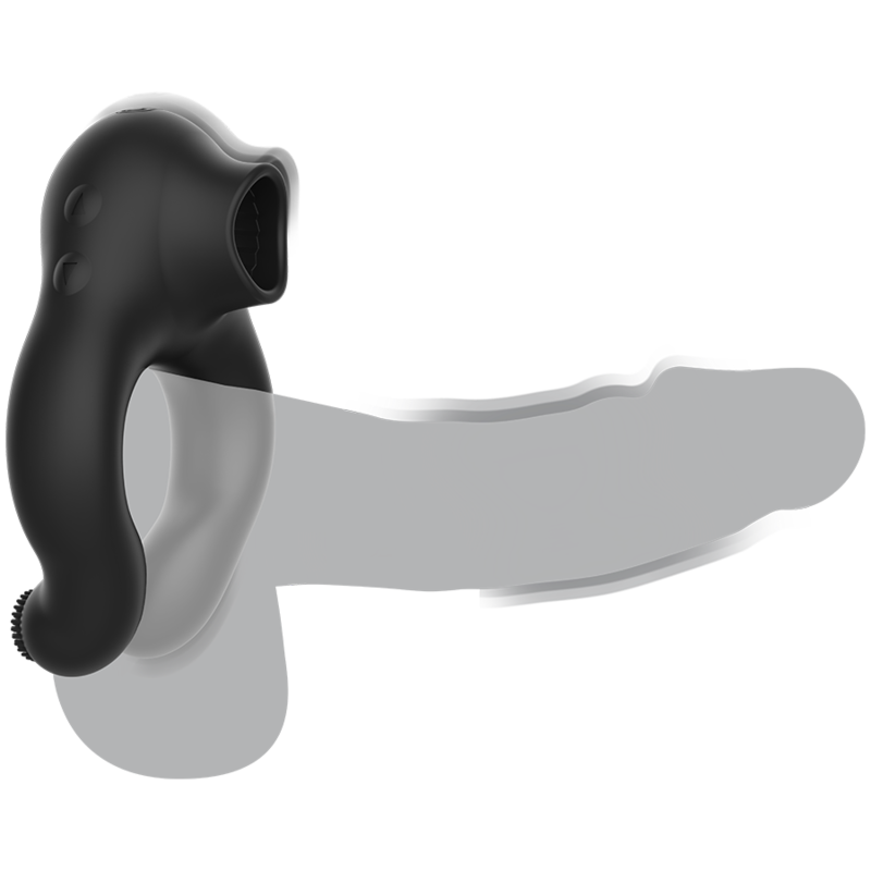 BLACK&SILVER - ANNEAU VIBRANT SILICONE STIMULANT LE CLITORIS