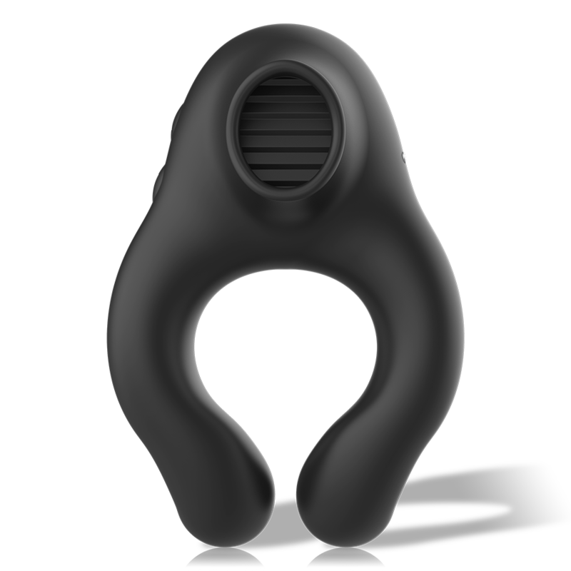 BLACK&SILVER - ANNEAU VIBRANT SILICONE STIMULANT LE CLITORIS