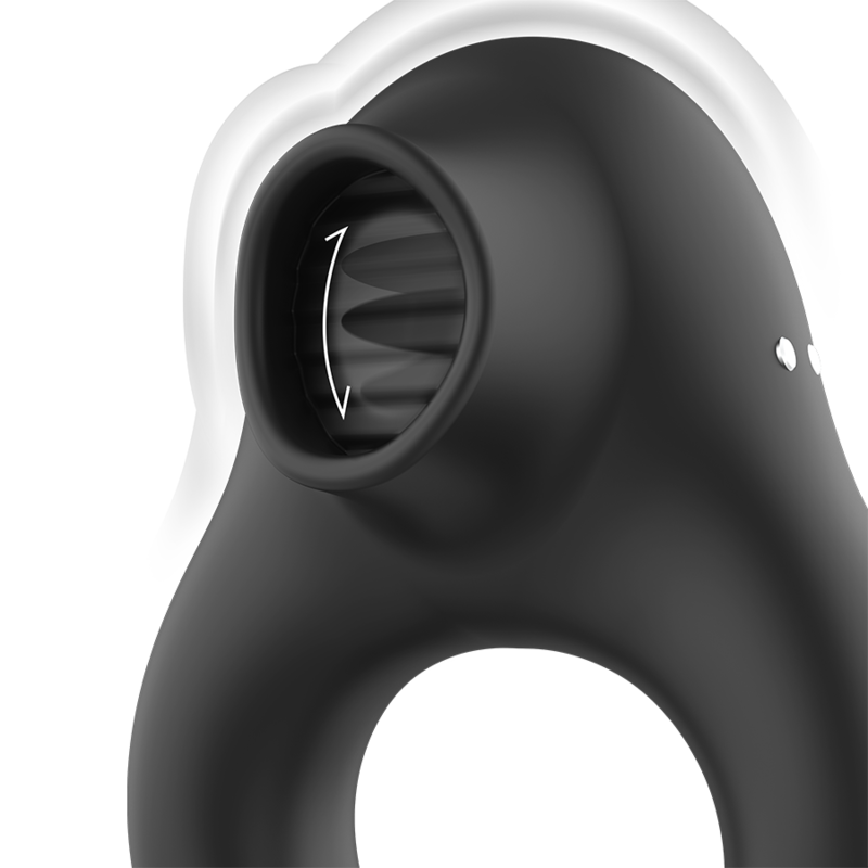 BLACK&SILVER - ANNEAU VIBRANT SILICONE STIMULANT LE CLITORIS
