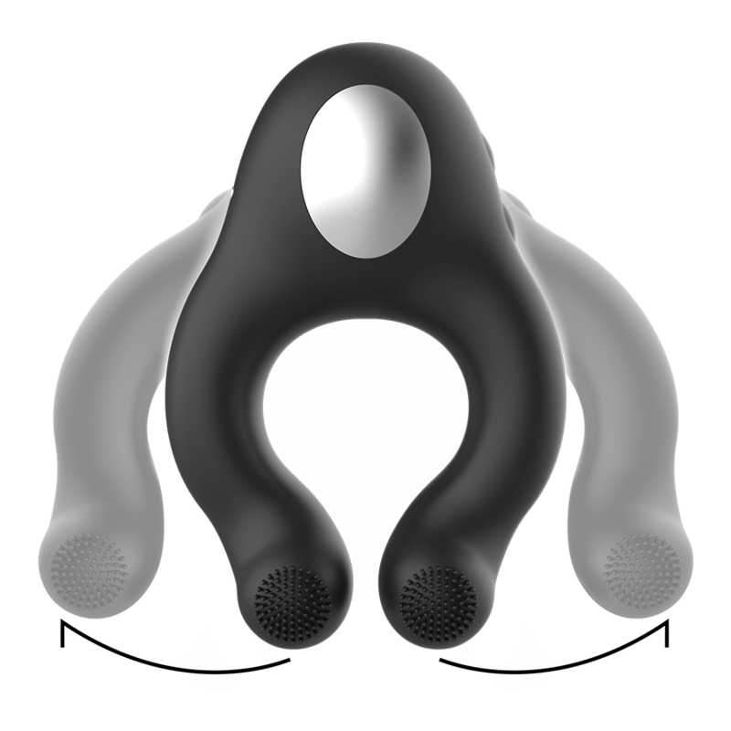 BLACK&SILVER - ANNEAU VIBRANT SILICONE STIMULANT LE CLITORIS