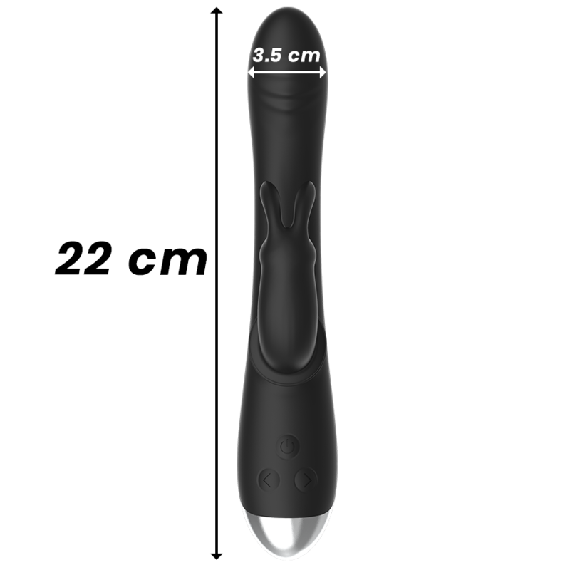 BLACK&SILVER - VIBROMASSEUR RECHARGEABLE EN SILICONE ADAM NOIR