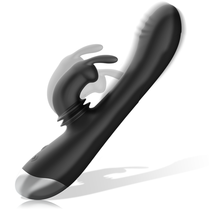 BLACK&SILVER - VIBROMASSEUR RECHARGEABLE EN SILICONE ADAM NOIR