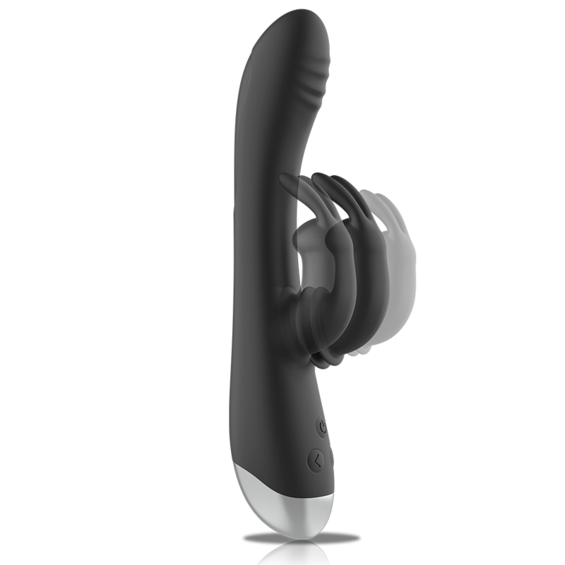 BLACK&SILVER - VIBROMASSEUR RECHARGEABLE EN SILICONE ADAM NOIR