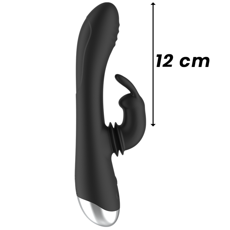 BLACK&SILVER - VIBROMASSEUR RECHARGEABLE EN SILICONE ADAM NOIR