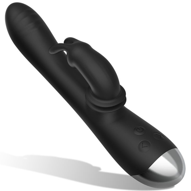 BLACK&SILVER - VIBROMASSEUR RECHARGEABLE EN SILICONE ADAM NOIR