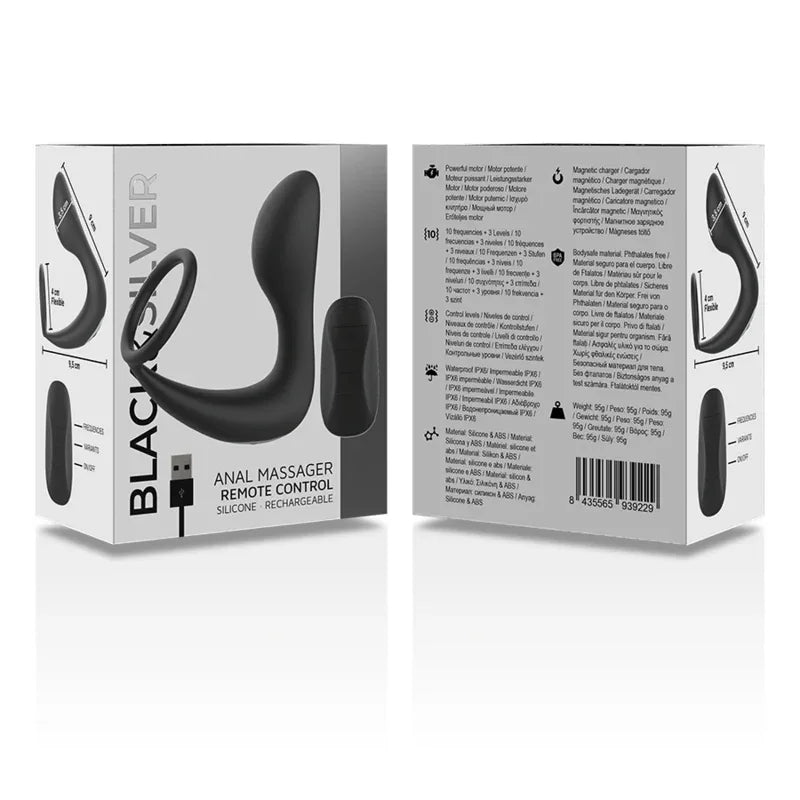 BLACK&SILVER - MASSEUR PROSTATIQUE ANAL RECHARGEABLE SILICONE NOIR - Incandessens