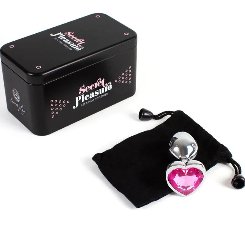 SECRETPLAY - PLUG ANAL EN MÉTAL COEUR FUCHSIA PETITE TAILLE 7 CM - Incandessens
