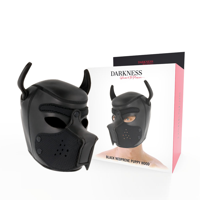 DARKNESS - MASQUE CHIEN EN NÉOPRÈNE AVEC MUSEAU AMOVIBLE L