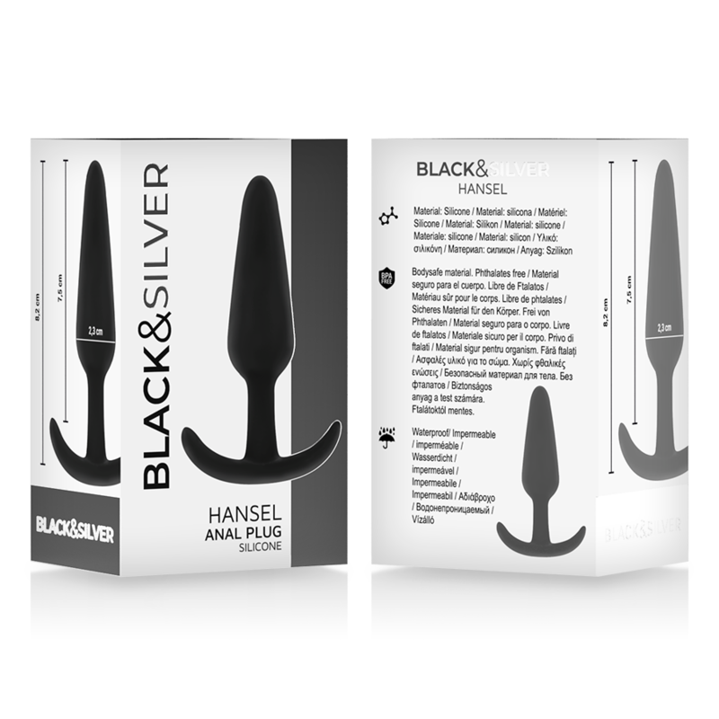 BLACK&SILVER - PLUG ANAL EN SILICONE TOUCHER VELOURS HANSEL