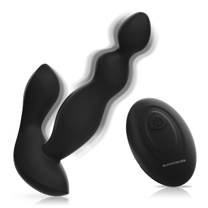 BLACK&SILVER - PLUG ANAL SILICONE CORA TELECOMMANDE