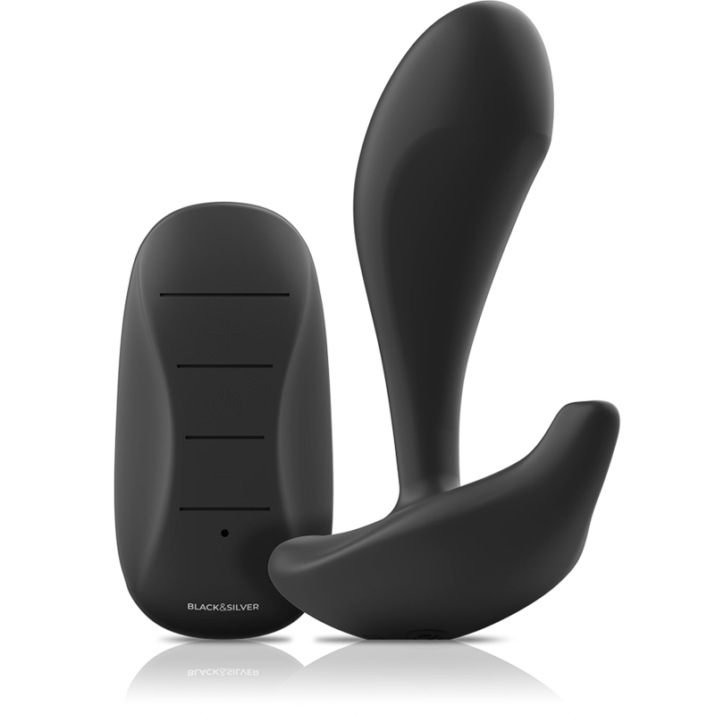 BLACK&SILVER - PLUG ANAL DWAYNE TÉLÉCOMMANDE EN SILICONE