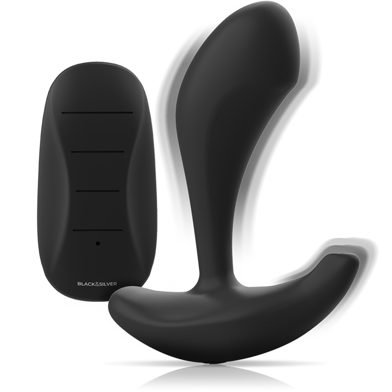 BLACK&SILVER - PLUG ANAL DWAYNE TÉLÉCOMMANDE EN SILICONE