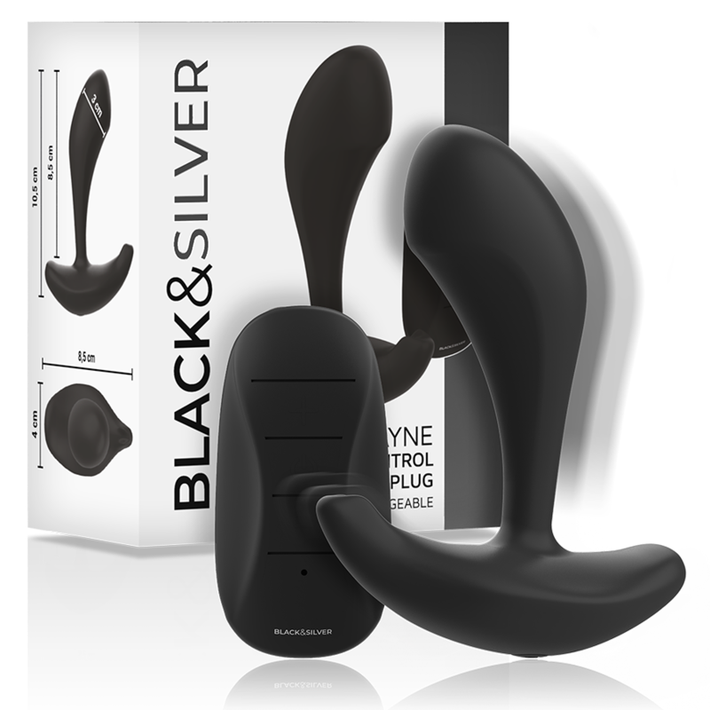 BLACK&SILVER - PLUG ANAL DWAYNE TÉLÉCOMMANDE EN SILICONE