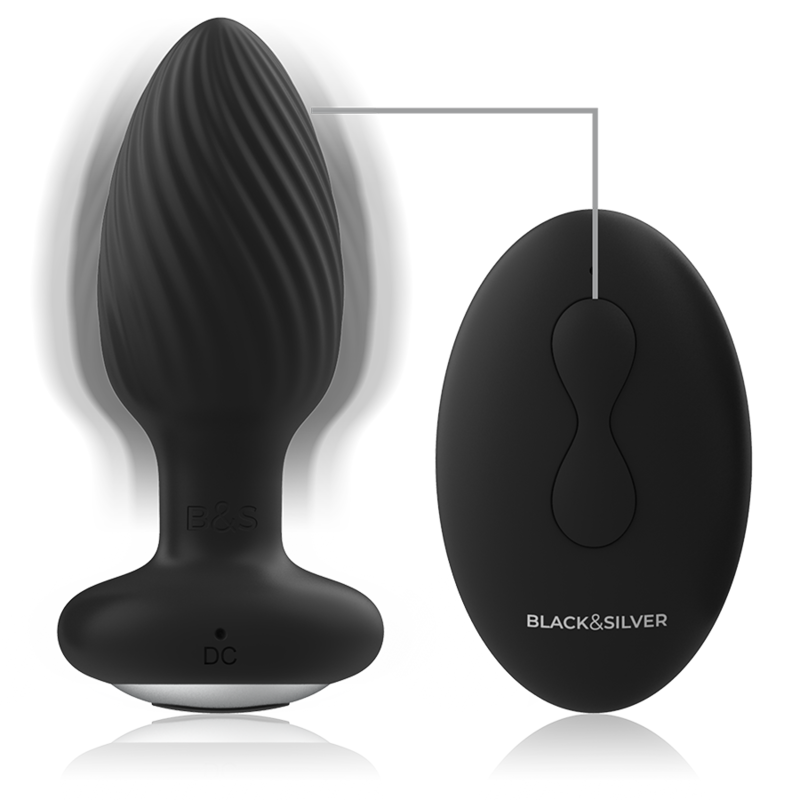 BLACK&SILVER - PLUG ANAL DU ROTATIF EN SILICONE WELLS PLUG